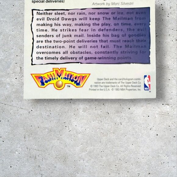 1992-93 Upper Deck Fanimation #508 Karl Malone The Mailman Utah Jazz NBA Card - Picture 3 of 6